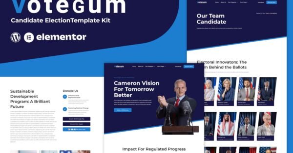 Votegum – Candidate Election Elementor Template Kit