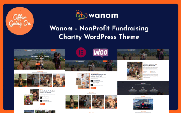 Wanom – NonProfit Fundraising Charity WordPress Theme