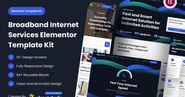 Warnet – Broadband Internet Services Elementor Template Kit
