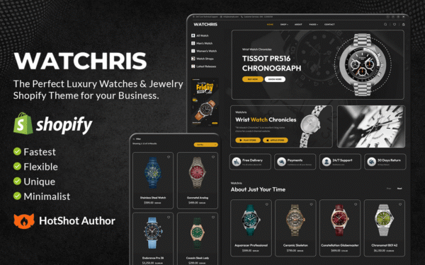 Watchris – Luxury Watches & Jewelry Store Shopify Theme