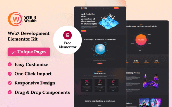Web3 Wealth – Web3 Development Website Elementor Kit