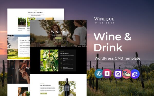Wineque – Wine Shop WordPress Elementor Theme WordPress Theme