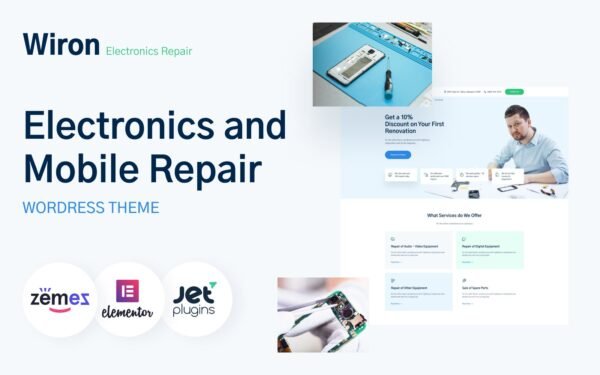 Wiron – Electronics and Mobile Repair Template WordPress Theme