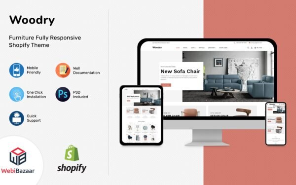 Woodry – Multipurpose Furniture & Interior Shopify Template Shopify Theme