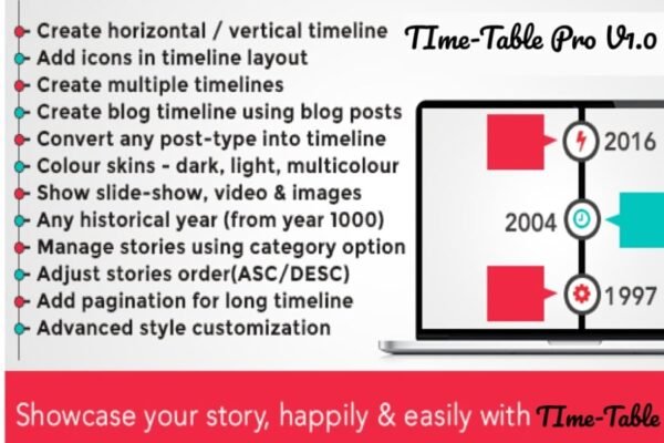 WpTimeTable v1.0 – The ultimate time line plugin WordPress Plugin