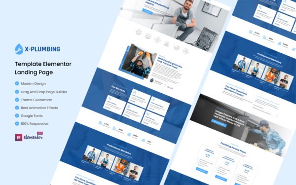 X-Plumbing – Services Ready to Use Elementor Template Elementor Kit