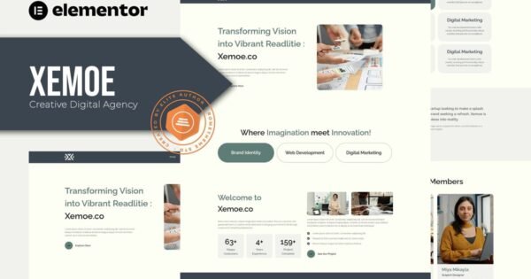 Xemoe – Digital Creative Agency Elementor Template Kit