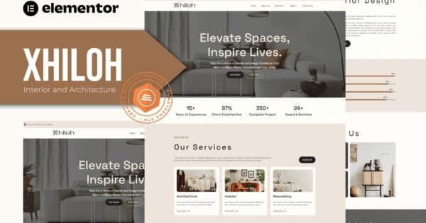 Xhiloh – Interiors & Architecture Elementor Template Kit