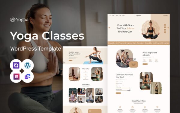Yogaa – Meditation, Yoga And Wellness Studio WordPress Elementor Theme WordPress Theme
