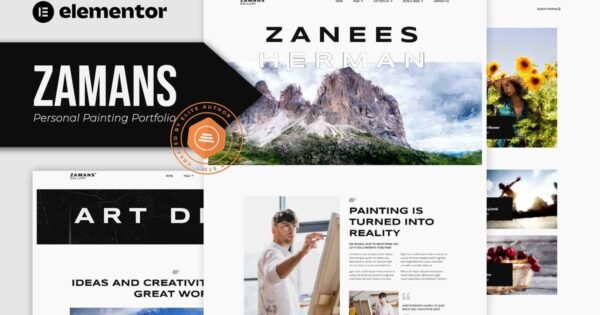 Zamans – Personal Painting Portfolio Elementor Pro Template Kit