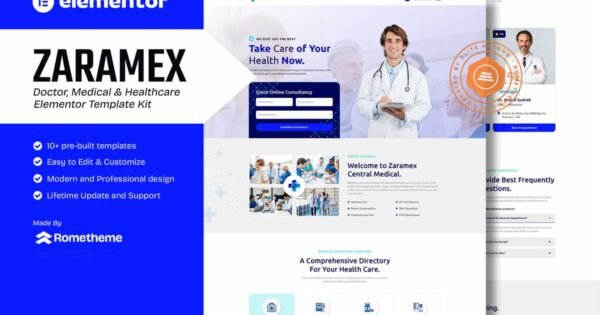 Zaramex – Doctor, Medical & Healthcare Elementor Template Kit