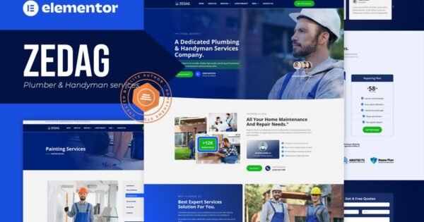Zedag – Plumber & Handyman Services Elementor Pro Template Kit