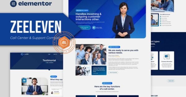 Zeeleven – Call Center & Support Company Elementor Template Kit