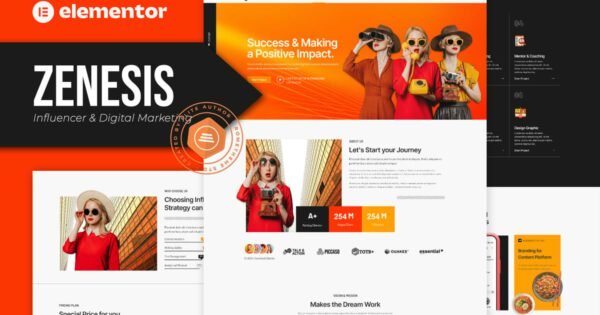 Zenesis – Influencer & Digital Marketing Elementor Template Kit