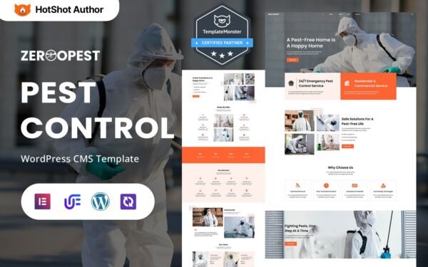 ZerooPest – Residential And Commercial Pest Control WordPress Elementor Theme WordPress Theme