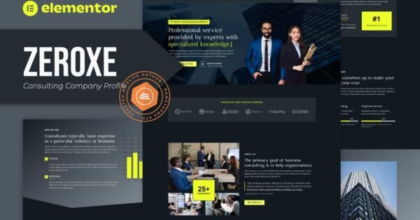 Zeroxe – Consulting Company Profile Elementor Template Kit