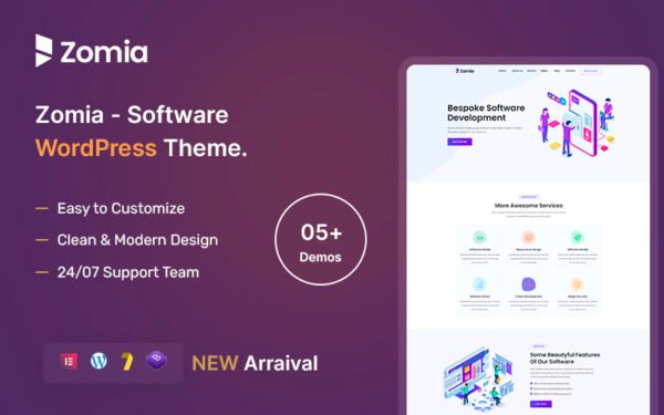 Zomia – Software WordPress Theme.