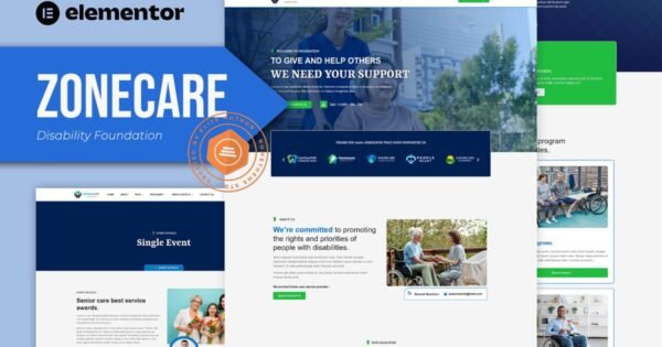 Zonecare – Disability Foundation Elementor Template Kit