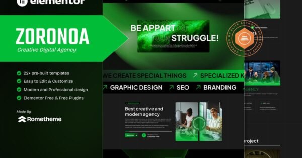 Zoronoa – Creative Digital Agency Elementor Template Kit