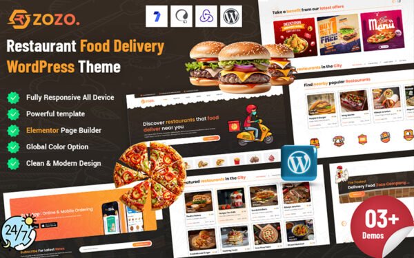 Zozo – Restaurant Food Delivery WordPress Theme