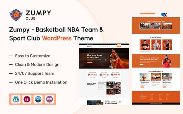 Zumpy – Basketball NBA Team & Sport Club WordPress Theme